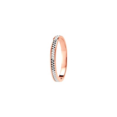 Alliance en or rose et platine, 2.5mm