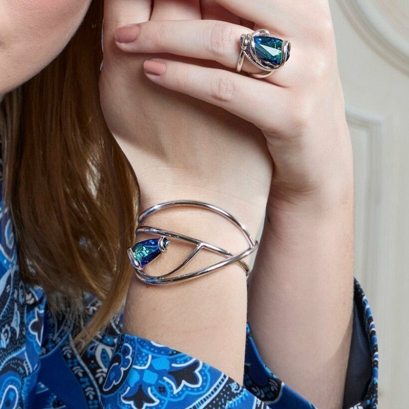 Bracelet Andréa Marazzini Elegant en acier et cristal