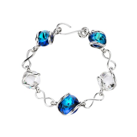 Bracelet Andrea Marazzini Bubble Chain en métal rhodié et cristaux précieux