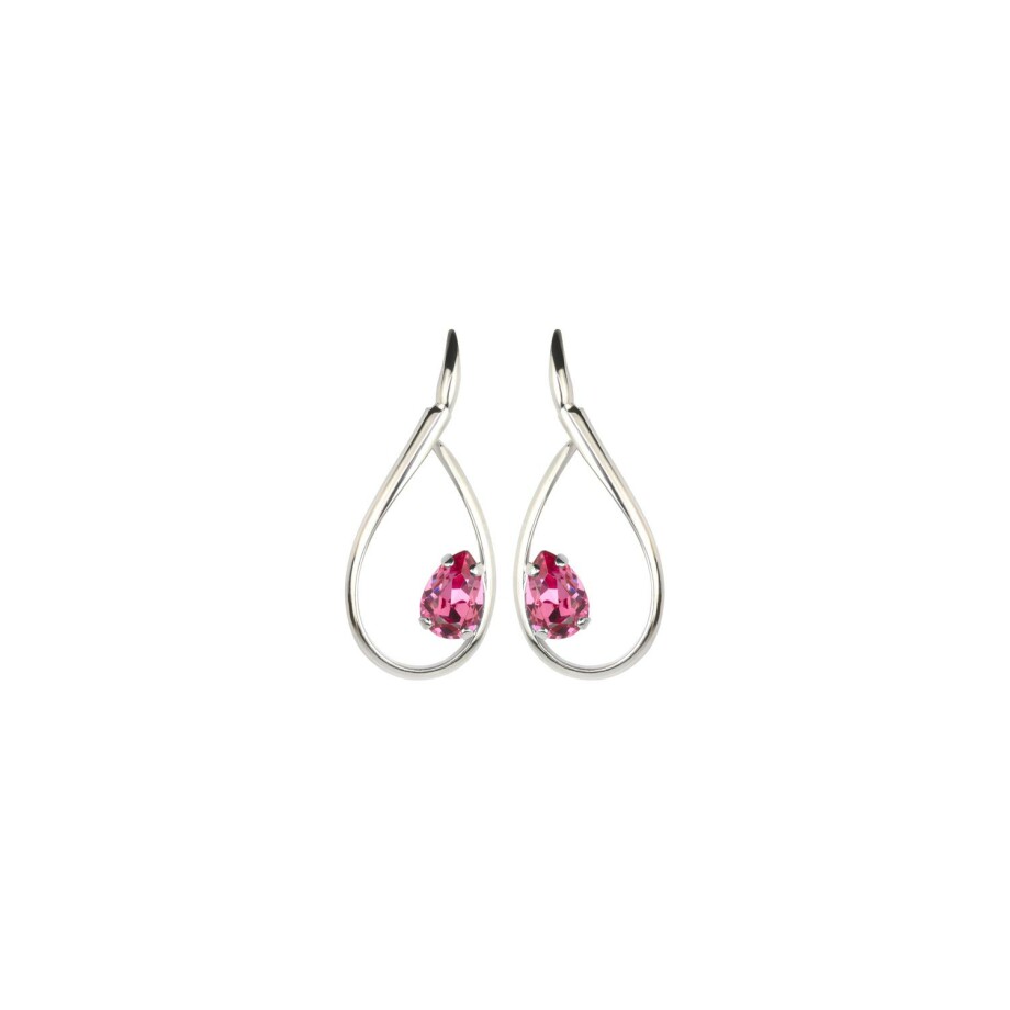 Boucles d'oreilles Andréa Marazzini Mignon en métal rhodié et cristaux précieux