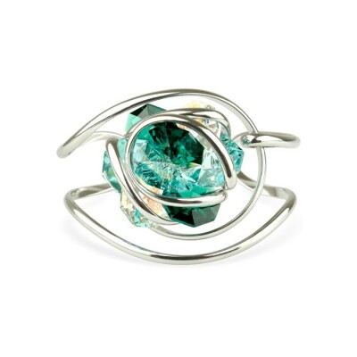 Bracelet Andréa Marazzini Flower en métal rhodié et cristal précieux