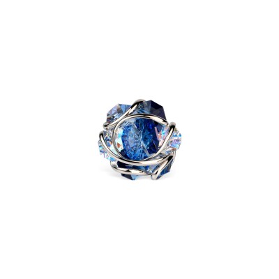 Bague Andrea Marazzini Flower en métal argenté et cristal précieux