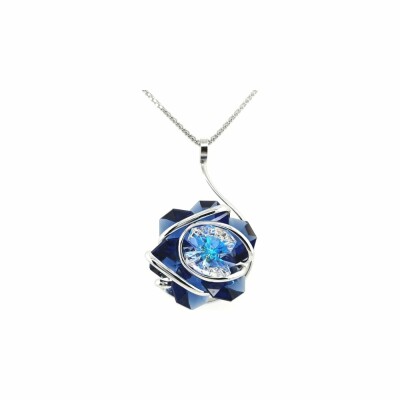 Pendentif Andréa Marazzini Flower CDI en acier et cristaux Swarovski