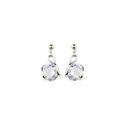 Boucles d'oreilles Andrea Marazzini Simple Mini en métal argenté et cristaux précieux