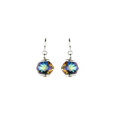 Boucles d'oreilles Andréa Marazzini Mystic OE1 en métal rhodié et cristaux précieux