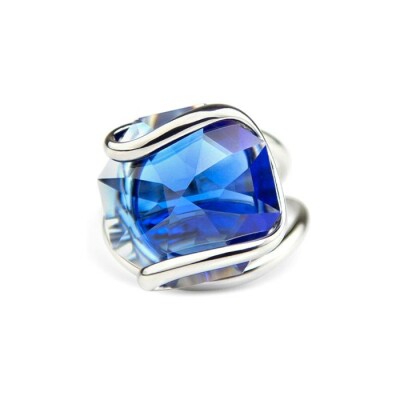 Bague Andréa Marazzini Medium en métal rhodié et cristal précieux