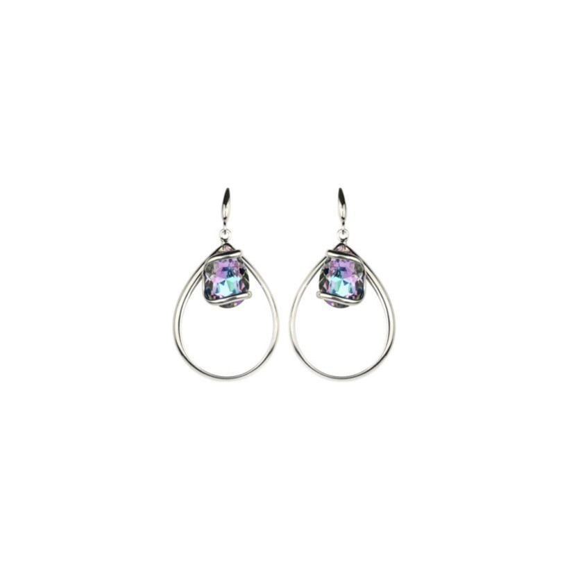 Boucles d'oreilles Andrea Marazzini Rosée en métal argenté et cristaux précieux