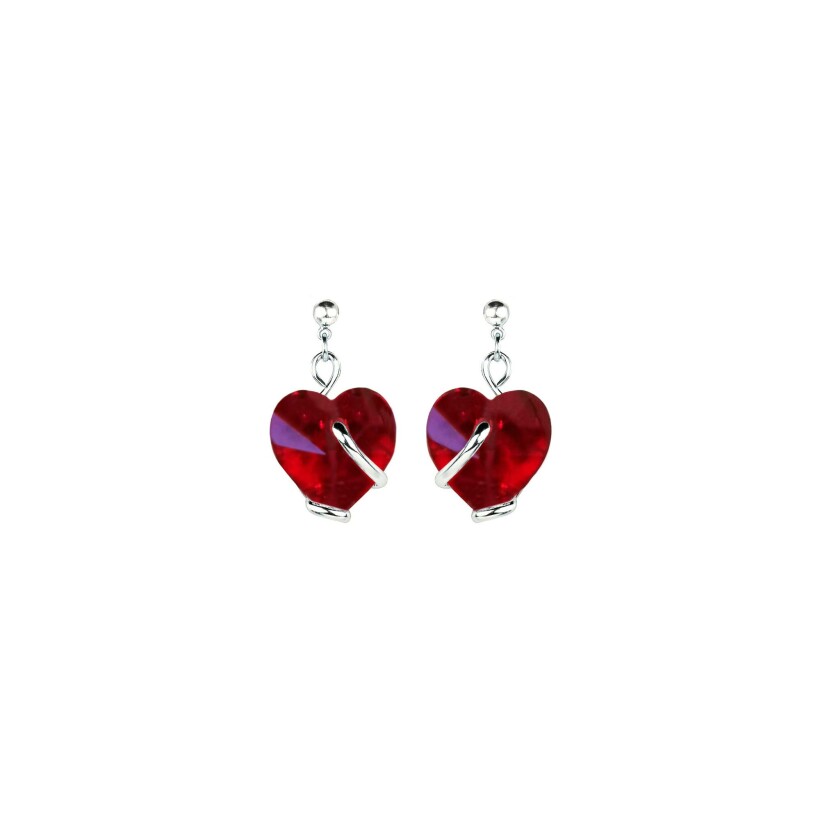 Boucles d'oreilles Andrea Marazzini My Heart en métal argenté et cristaux précieux