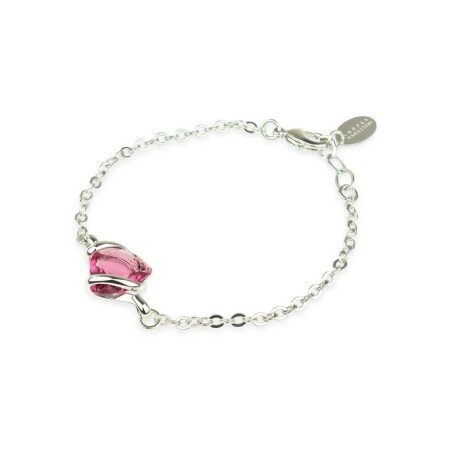 Bracelet Andréa Marazzini Mini Felina BMI en métal rhodié et cristal précieux