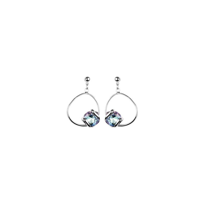 Boucles d'oreilles Andrea Marazzini Mini Musa en métal argenté et cristaux précieux