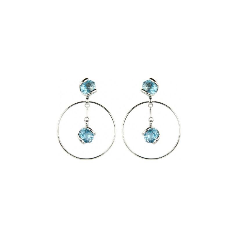 Boucles d'oreilles Andrea Marazzini Mystic Duo en acier et cristaux précieux