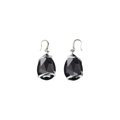Boucles d'oreilles Andréa Marazzini Felina en métal rhodié et cristaux précieux