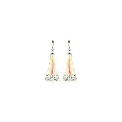 Boucles d'oreilles Andréa Marazzini Spike en métal rhodié et cristaux précieux