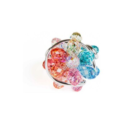 Bague Andréa Marazzini Bouquet SQU en métal rhodié et cristaux précieux