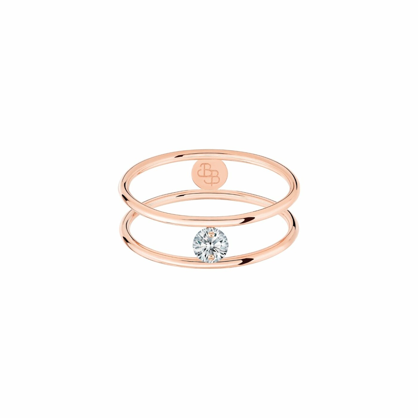 Bague La Brune & La Blonde HULA HOOP en or rose et diamant de 0.10ct