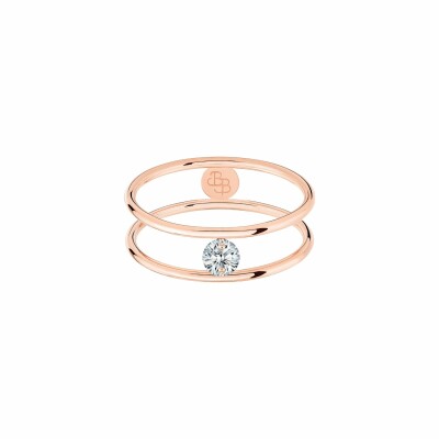 Bague LA BRUNE & LA BLONDE HULA HOOP en or rose et diamant de 0.10ct