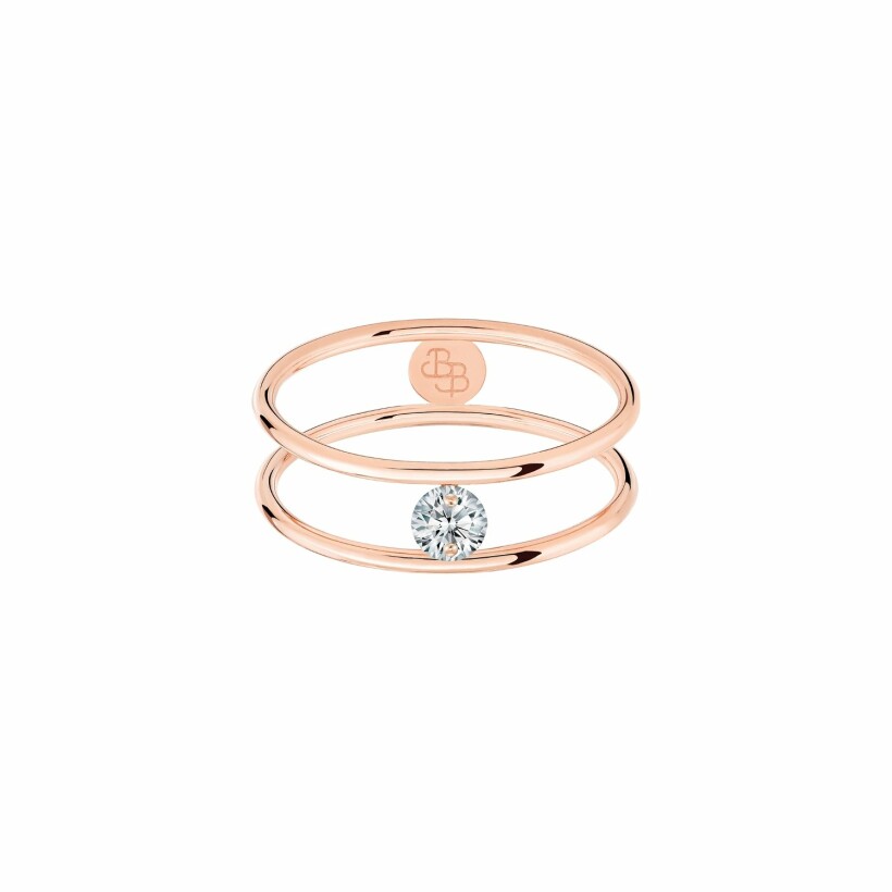 LA BRUNE & LA LA BLONDE HULA HOOP ring, rose gold and 0.10ct diamond
