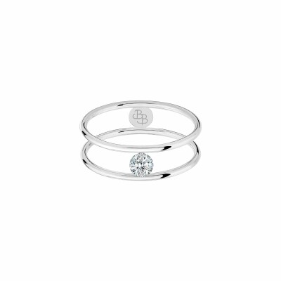 Bague LA BRUNE & LA BLONDE HULA HOOP en or blanc et diamant de 0.10ct