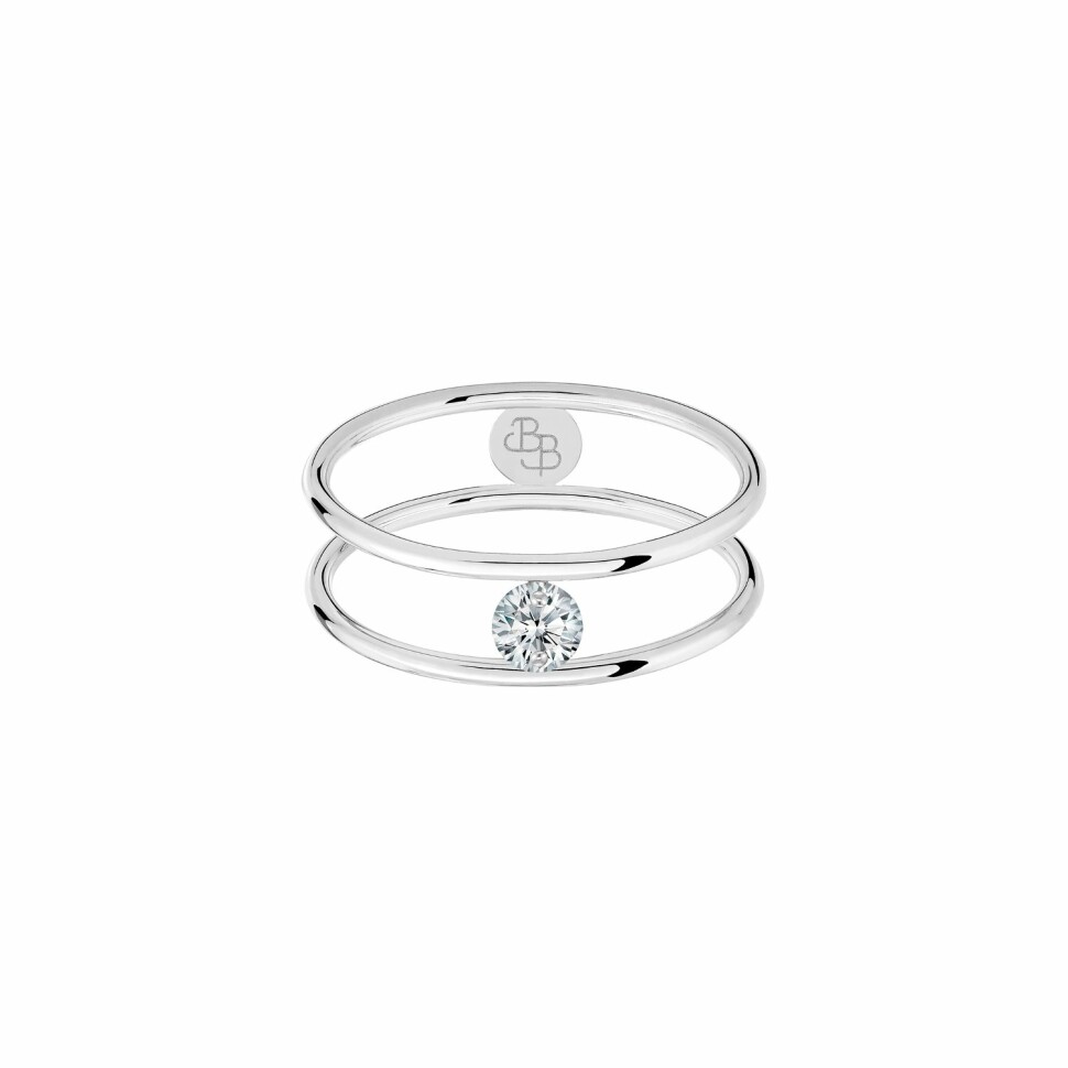 Bague LA BRUNE & LA BLONDE HULA HOOP en or blanc et diamant de 0.20ct