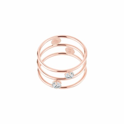 Bague La Brune & La Blonde HULA HOOP en or rose et diamants de 0.20ct