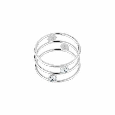 Bague La Brune & La Blonde HULA HOOP en or blanc et diamants de 0.40ct