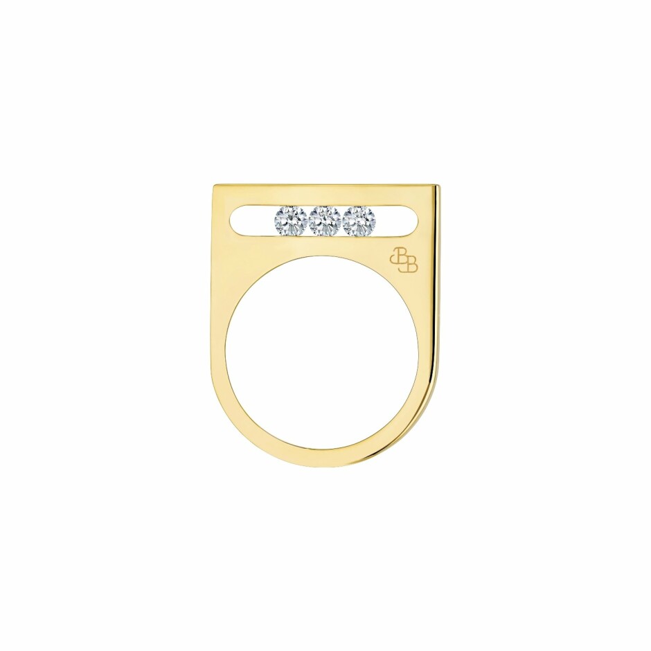 Bague La Brune & La Blonde FUNAMBULE en or jaune et diamants de 0.25ct