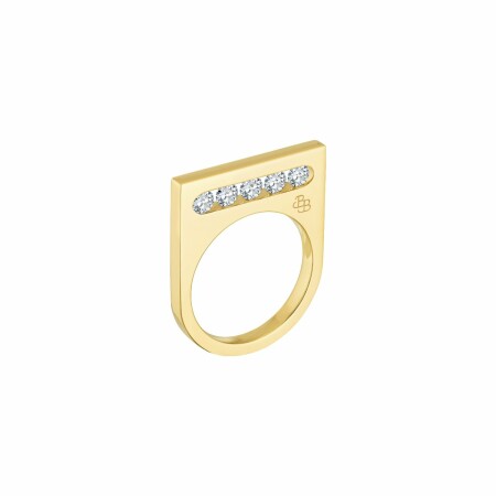 Bague La Brune & La Blonde FUNAMBULE en or jaune et diamants de 0.45ct