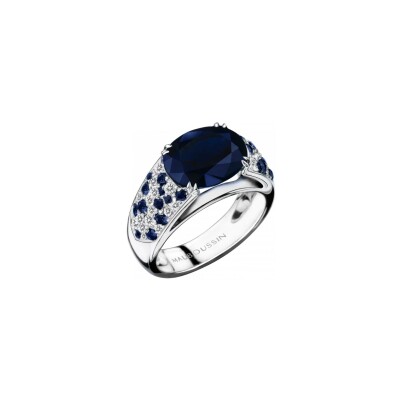 Bague Mauboussin Nuit d'Amour en or blanc, saphirs et diamants