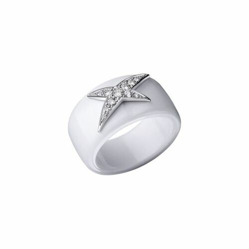 Bague Mauboussin Etoile de l'Ange en céramique, or blanc et diamants