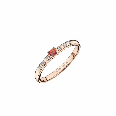 Bague Mauboussin Capsule d'émotions en or rose, saphir orange et diamants