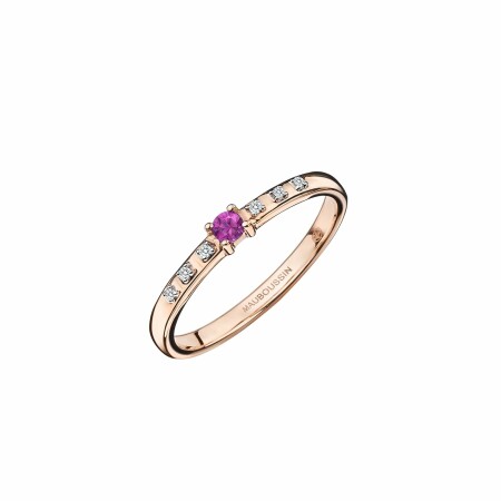 Bague Mauboussin Capsule d'émotions en or rose, saphir rose et diamants