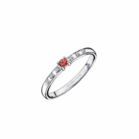 Bague Mauboussin Capsule d'émotions en or blanc, saphir orange et diamants