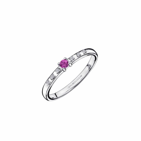 Bague Mauboussin Capsule d'émotions en or blanc, saphir rose et diamants