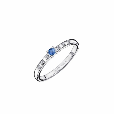 Bague Mauboussin Capsule d'émotions en or blanc, saphir bleu et diamants