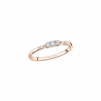 Bague Mauboussin Trois grains d'amour en or rose et diamants