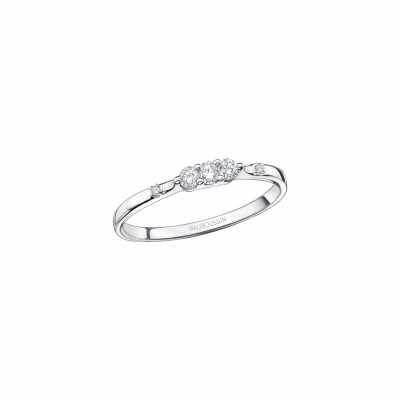 Bague Mauboussin Trois grains d'amour en or blanc et diamants