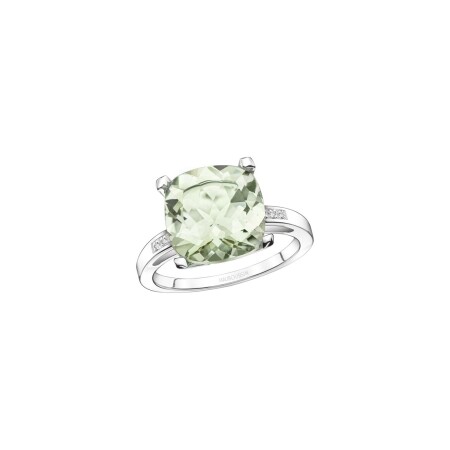 Bague Mauboussin Petit Visage d'Amour en or blanc,  améthyste verte et diamants