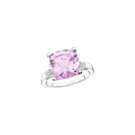 Bague Mauboussin Petit Visage d'Amour en or blanc,  rose de France et diamants