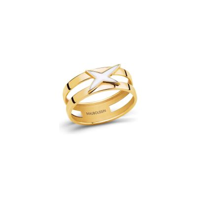 Bague Mauboussin L'Étoile Arlequin grand modèle en or jaune et laque
