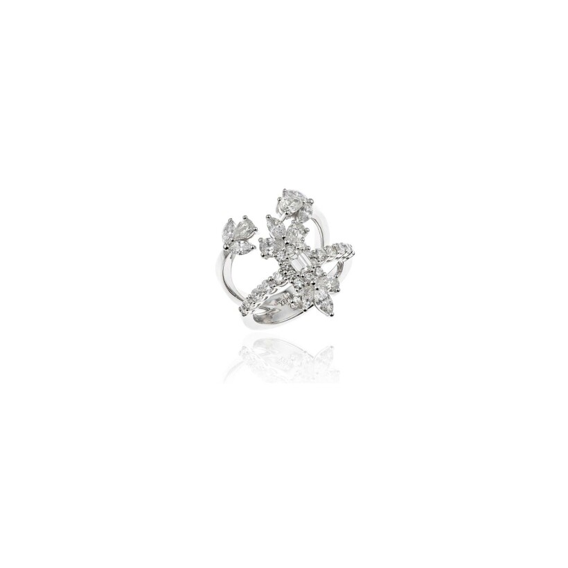 Bague Yeprem Y-Not en or blanc et diamants