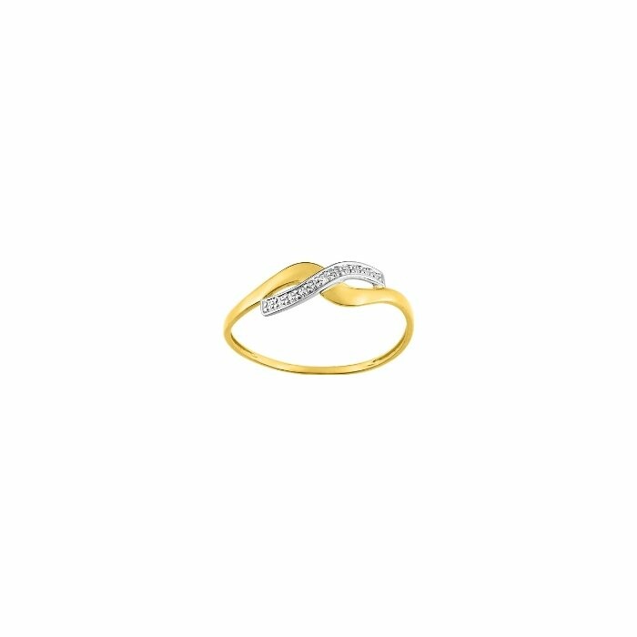 Bague en or jaune, or blanc et diamants