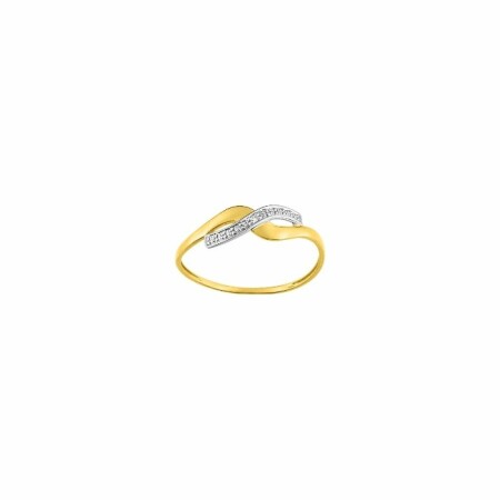 Bague en or jaune, or blanc et diamants