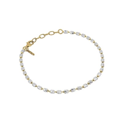 Bracelet Desmos Station en argent et argent doré, 16.5 cm