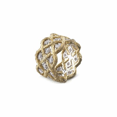 Bague Buccellati Etoilée en or blanc, or jaune et diamants