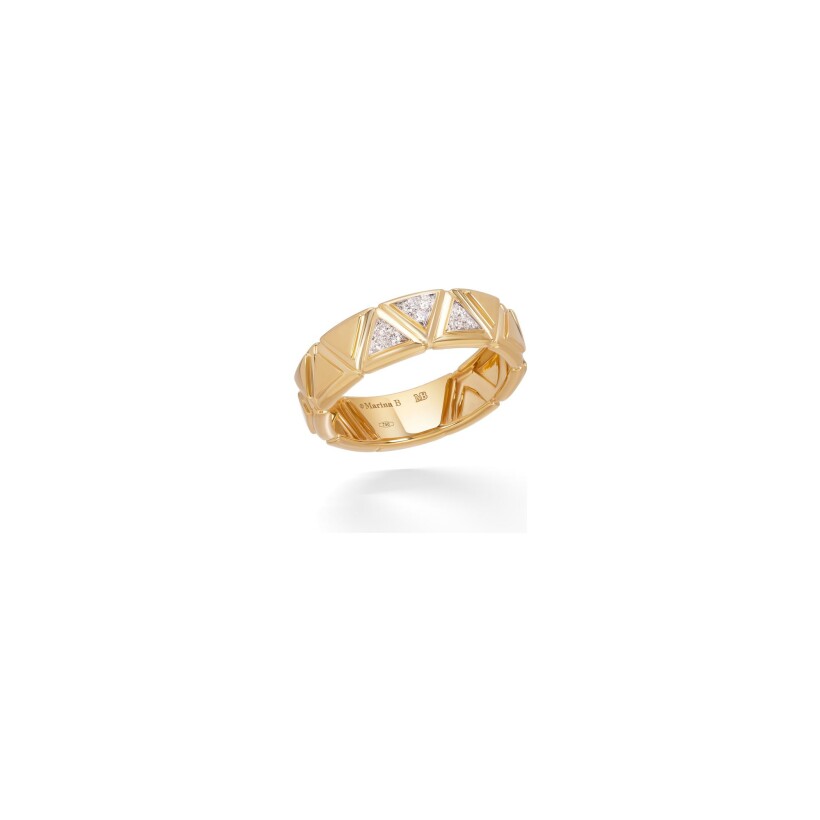 Bague Marina B Triangolini en or jaune et diamants, taille 54