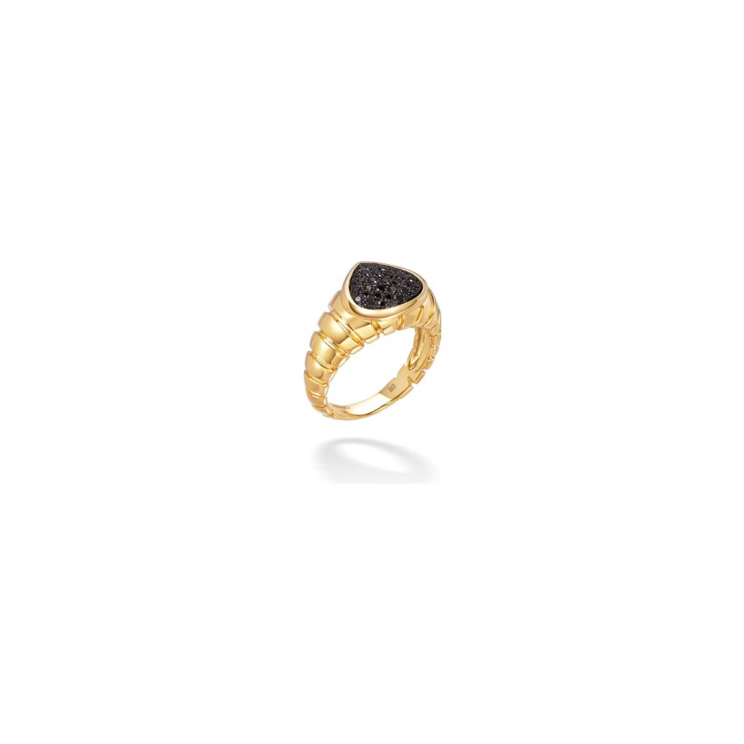 Bague Marina B Timo en or jaune et diamants noirs, taille 54