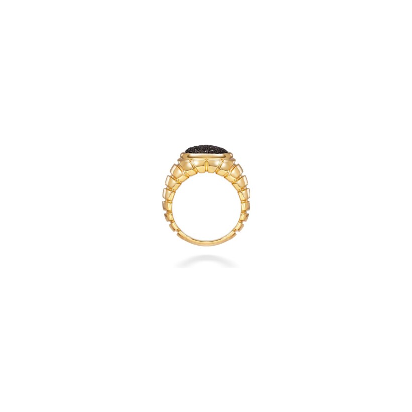 Bague Marina B Timo en or jaune et diamants noirs, taille 54