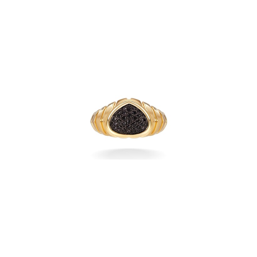 Bague Marina B Timo en or jaune et diamants noirs, taille 54