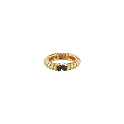 Bague Marina B Trisolina en or jaune et diamants noirs, taille 50