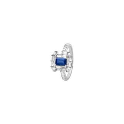 Bague Macao en or blanc, saphir et diamants 